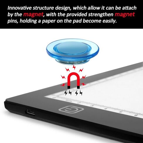 صندوق إضاءة A3، لوحة إضاءة LED مغناطيسية لتتبع الأعمال الفنية، لوحة إضاءة LED رفيعة للغاية تعمل بمنفذ USB وقابلة للتعتيم للرسم الماسي ولوحة الوشم المتحركة والرسم والتصميم وعرض الأشعة السينية بالاستنسل in Kuwait