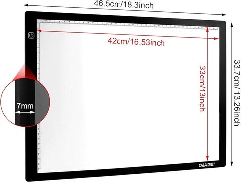 صندوق إضاءة A3، لوحة إضاءة LED مغناطيسية لتتبع الأعمال الفنية، لوحة إضاءة LED رفيعة للغاية تعمل بمنفذ USB وقابلة للتعتيم للرسم الماسي ولوحة الوشم المتحركة والرسم والتصميم وعرض الأشعة السينية بالاستنسل in Kuwait
