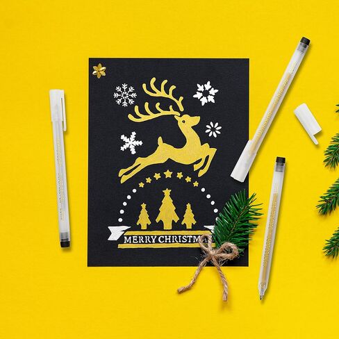 مارتكلر مجموعة اقلام جل معدنية ذهبية وفضية لامعة 0.8 ملم، اقلام حبر جل ارشيفية للفنانين، للرسم الورقي الاسود والرسم والتوضيح، عبوة من 6 قطع in Kuwait