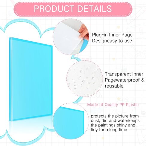 Jetec 60 صفحة 2 قطعة A2 كتاب تخزين اللوحة الماسية تخزين الفن الماسي محفظة اللوحة الماسية 60 مشاهدة 17.8 × 24.2 بوصة حافظة مجلد فنية مع واقي الأكمام، أزرق، وردي in Kuwait