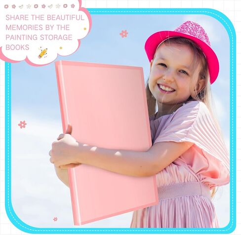 Jetec 60 صفحة 2 قطعة A2 كتاب تخزين اللوحة الماسية تخزين الفن الماسي محفظة اللوحة الماسية 60 مشاهدة 17.8 × 24.2 بوصة حافظة مجلد فنية مع واقي الأكمام، أزرق، وردي in Kuwait