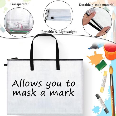 Frienda 10 Pieces Portfolios Bags 19 x 25 Inches Waterproof Portfolios Bag Posters Storage Bags Supply Bags with Zipper and Handle for art Artworks, Bulletin Boards, Charts and Teaching Material in Saudi Arabia