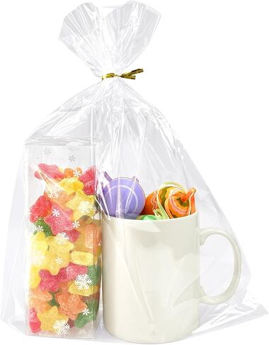 Morepack Cellophane Bags 10x14 Inches Clear Cellophane Treat Bags 100Pieces Cellophane Gift Bags in Kuwait