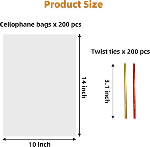 Morepack Cellophane Bags 10x14 Inches Clear Cellophane Treat Bags 100Pieces Cellophane Gift Bags in Saudi Arabia