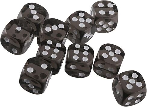 10PCS Polyhedral Dice D6 Dice 16mm Acrylic Dice Game Dice for RPG MTG DND Dice Table Games (Blue Black) in Saudi Arabia