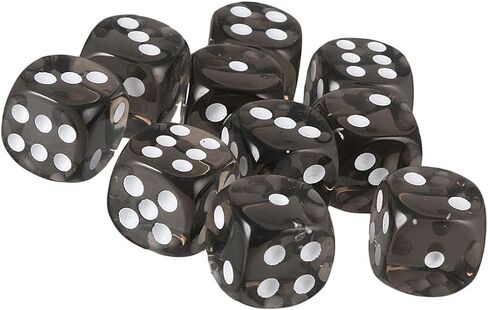 10PCS Polyhedral Dice D6 Dice 16mm Acrylic Dice Game Dice for RPG MTG DND Dice Table Games (Blue Black) in Saudi Arabia