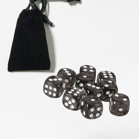 10PCS Polyhedral Dice D6 Dice 16mm Acrylic Dice Game Dice for RPG MTG DND Dice Table Games (Blue Black) in Saudi Arabia