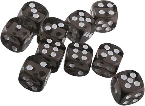 10PCS Polyhedral Dice D6 Dice 16mm Acrylic Dice Game Dice for RPG MTG DND Dice Table Games (Blue Black) in Saudi Arabia