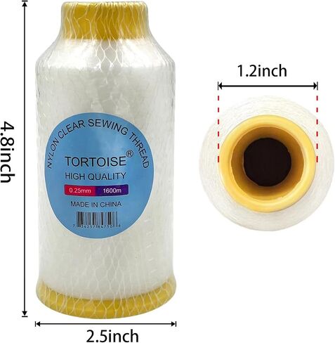 Tortoise 7,700 Yards Nylon Clear Thread Invisible Thread for Quilting Clear Serger Thread,String Beads,Trademark Tags 0.12mm in Kuwait