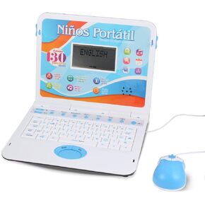 LESHITIAN Kids Laptop, Bilingual Laptop Spanish/English, 130 Learning Activities, Learning Computer for Kids Ages 5+