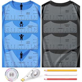 Tshirt Ruler Guide for Vinyl Alignment- OURJOY 13Pcs Alignment Tool to Center Designs, Craft Sewing Supplies Accessories Tools with Soft Tape Measure for Heat Press HTV Heat Transfer Vinyl in Saudi Arabia