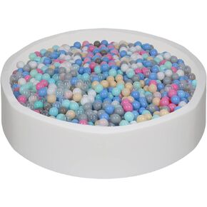UHAPPYEE Extra Large Soft Ball Pit for Toddler, 51 x 11.8 in Foam Ball Pit for Baby Kids Soft Round Ball Pool Children Toddler, Indoor Memory Sponge Round Ball Pit Without Balls - Black