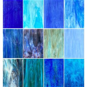 Hengyisha 12 Sheets Stained Glass Sheets Variety Pack, Classic Black White Gray Colors Stained Glass Supplies, 6"X4" Cathedral Glass Mosaic Glass Tiles for Crafts