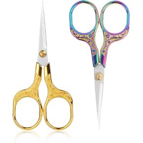 Vintage Embroidery Sharp Scissors 2 Pack, 5 Inches Craft Sewing Scissor Pointed Stainless Steel Multipurpose Detail Beauty Shears for Office Home Household Kitchen School Student Supplies in Kuwait