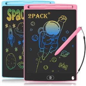 LCD Writing Tablet for Kids, 2 Pack 8.5 Inch Colorful Doodle Board Drawing Pad for Kids, Drawing Tablet Girls Toys Age 6-8, Educational Kids Toy, Birthday Gift for 3 4 5 6 7 8 Years Old Girl Boy Toys