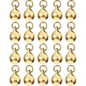 EXCEART Bell Pendants 50 pcs Mini Gold Copper Bells Jewelry Pendants for Necklace and Bracelet Making Lightweight Craft Bells for Keychains DIY Charms Handmade Decorations in Kuwait