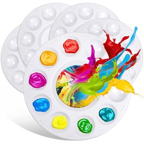 Acrylic Paint Palette Trays 10Pcs Plastic Pallets for Kid, Adult, Student Oil Watercolor Craft DIY Art Painting