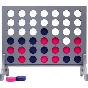 Tailgating Pros Premium Gray Giant أربعة في صف واحد مع حقيبة حمل - لعبة ساحة خارجية كبيرة الحجم - قم بتوصيل كرات الصولجان المتعددة في صف واحد للفوز - تتوفر العديد من ألوان القرص! in Kuwait