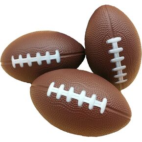 LMC Products 3 Pack of Mini Foam Footballs for Kids - Small, Tiny Football 4.75" in Length - Little Toy Football