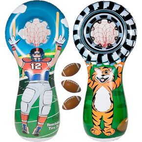 امبير في بيريكس لعبة كرة القدم الرياضية القابلة للنفخ مع 3 كرات قدم صغيرة متضمنة | لعبة هدف رمي مزدوجة الجوانب بطول 5 قدم - لاعب كرة قدم على جانب واحد واطار يحمل التميمة في الخلف in Kuwait