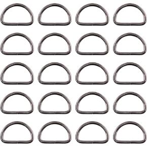 Swpeet 120Pcs 3/4 Inch - 20mm 4Colors Multi-Purpose Metal D Ring Semi-Circular D Ring for Hardware Bags Ring Hand DIY Accessories (Mixed Color, 3/4 inch)