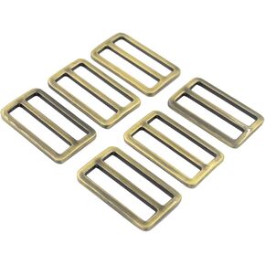 DGOL 10pcs 1-1/2" Slider Webbing Strap Tri Glide Buckles Zinc Alloy Tri-glide Buttons Fasteners