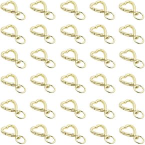 HAN SHENG 30 Pcs Metal Heart Shape Keychain DIY Creative Design Hanging Buckle Key Ring Spring Snap Keychain Clip Hanging Buckle Key Chains Accessories (Silver) in Kuwait
