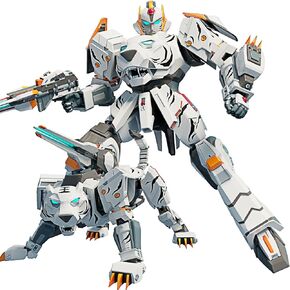 Wenbeier Animal Transforming Robot Toys 10 Inches Tiger Action Figure for Kids Deformation Assembly Robot for Boys & Girls Ages 6-12