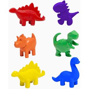 6 PC DINOSAUR SHAPE CRAYONS, DINOSAUR PARTY FAVORS, CRAYONS FOR KIDS AGES 2-4 4-8, NON-TOXIC BIG TODDLER CRAYONS, GIRL BOY DINOSAUR SCHOOL SUPPLIES, DINO CRAFT GIFT, BIRTHDAY DECORATIONS, MINI FIGURES in Kuwait