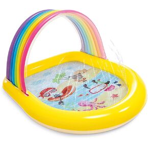 Intex 57156EP 22-Gallon Inflatable Outdoor Rainbow Arch Kids Spray Swimming Pool for Toddlers Ages 2 & Up in Kuwait