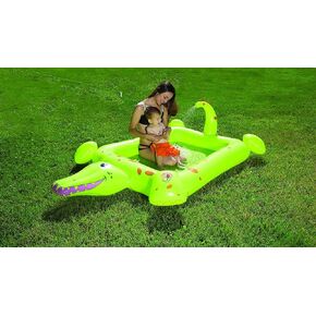 Poolmaster Learn-to-Swim Go Bananas Monkey Inflatable Kiddie Pool With Canopy