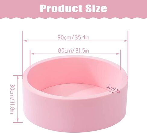 حبل كرة اسفنجية من Adasea مقاس 89.92 سم × 30.02 سم مناسب للاستخدام في الأماكن المغلقة أو الهواء الطلق أو كرة كبيرة كبيرة من الإسفنج والمسبح للأطفال الصغار والأطفال الصغار، الكرات غير متضمنة (وردي) in Kuwait