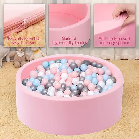 حبل كرة اسفنجية من Adasea مقاس 89.92 سم × 30.02 سم مناسب للاستخدام في الأماكن المغلقة أو الهواء الطلق أو كرة كبيرة كبيرة من الإسفنج والمسبح للأطفال الصغار والأطفال الصغار، الكرات غير متضمنة (وردي) in Kuwait