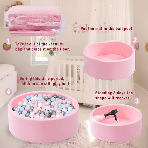 حبل كرة اسفنجية من Adasea مقاس 89.92 سم × 30.02 سم مناسب للاستخدام في الأماكن المغلقة أو الهواء الطلق أو كرة كبيرة كبيرة من الإسفنج والمسبح للأطفال الصغار والأطفال الصغار، الكرات غير متضمنة (وردي) in Kuwait