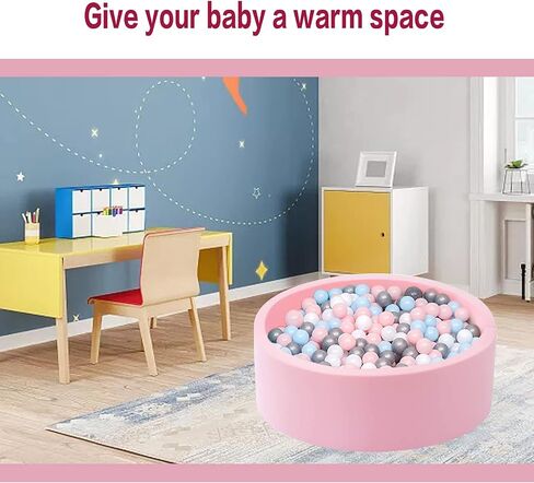 حبل كرة اسفنجية من Adasea مقاس 89.92 سم × 30.02 سم مناسب للاستخدام في الأماكن المغلقة أو الهواء الطلق أو كرة كبيرة كبيرة من الإسفنج والمسبح للأطفال الصغار والأطفال الصغار، الكرات غير متضمنة (وردي) in Kuwait