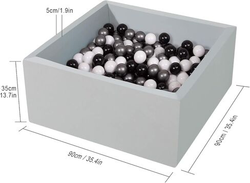 TRENDBOX Ball Pit Kids Ball Pit Memory Foam Ball Pit Square Ball حفر للأطفال الصغار الأطفال كرات الحفرة غير المدرجة - رمادي داكن in Saudi Arabia