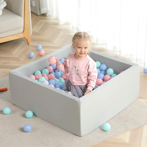 TRENDBOX Ball Pit Kids Ball Pit Memory Foam Ball Pit Square Ball حفر للأطفال الصغار الأطفال كرات الحفرة غير المدرجة - رمادي داكن in Saudi Arabia