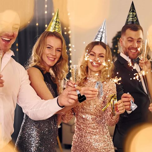 48 قطعة من لوازم حفلات ليلة رأس السنة الجديدة من ديكولايف 2024 تخدم 24 قطعة، عصابات رأس تيارا، قبعات مخروطية، أدوات صنع الضوضاء متضمنة، ديكورات سنة جديدة سعيدة للأطفال والكبار in Kuwait