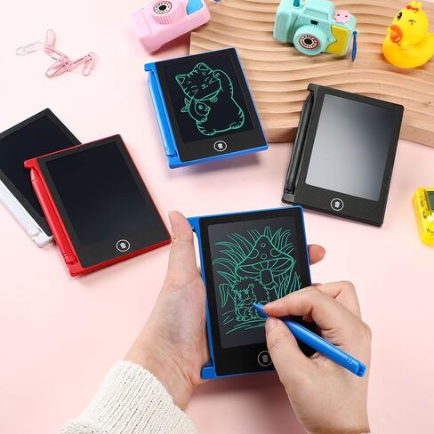 24 قطعة من تابلت الكتابة إل سي دي لوحة رسم إلكترونية 4.5 بوصة لوحة رسم قابلة للمسح لوحة خربش قابلة لإعادة الاستخدام لعبة تعليمية هدية ألعاب فنية لمرحلة ما قبل المدرسة للفتيات والأولاد هدية عيد ميلاد (إطار أسود) in Kuwait