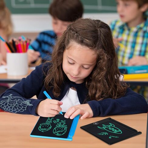 24 قطعة من تابلت الكتابة إل سي دي لوحة رسم إلكترونية 4.5 بوصة لوحة رسم قابلة للمسح لوحة خربش قابلة لإعادة الاستخدام لعبة تعليمية هدية ألعاب فنية لمرحلة ما قبل المدرسة للفتيات والأولاد هدية عيد ميلاد (إطار أسود) in Kuwait