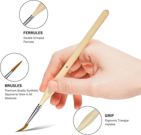 22 Pcs Miniature Paint Brushes, Fine Tip Paintbrushes, Detail Paint Brush Set Perfect for Acrylic, Watercolor, Oil, Craft, Models, Warhammer 40k… in Kuwait