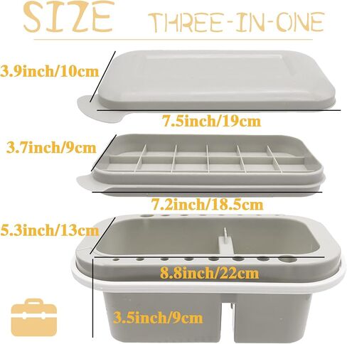 انيموكز حوض فرشاة الطلاء، حوض فرشاة الطلاء متعدد الاستخدامات مع حامل فرش، منظف فرشاة الطلاء للالوان المائية والطلاء الزيتي والطلاء المائي (رمادي) in Kuwait