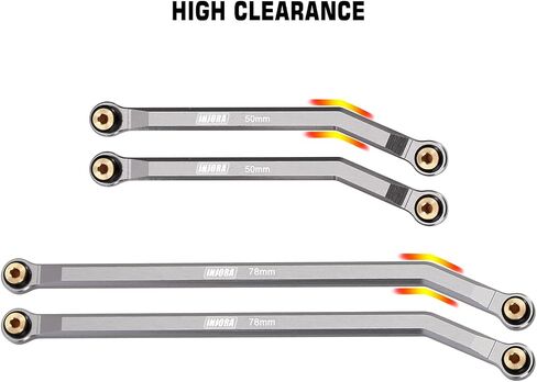 INJORA High Clearance Front 4 Links Set for SCX24 Gladiator Dodge Power Wagon 1/24 RC Crawler Car Axial, 8PCS (Black) in Kuwait
