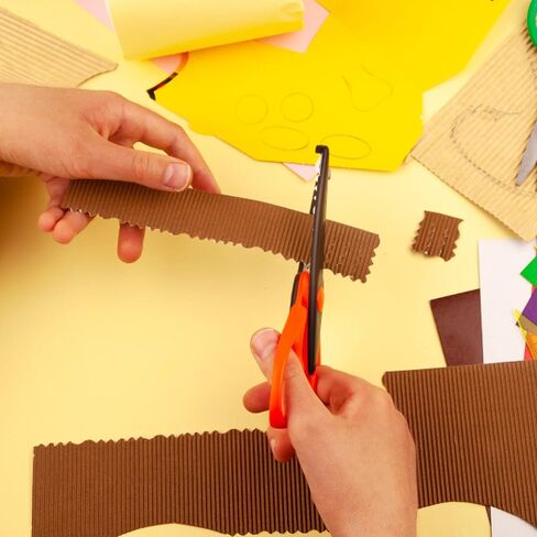 أنوفا 8 قطع من المقصات الفنية والحرف اليدوية التي تصنعها بنفسك مع حقيبة حمل/جيب حافة زخرفية للأطفال مقص نمط سجل القصاصات المرح in Kuwait