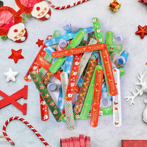 أساور معصم للأطفال من لاتوكوس 48 قطعة بتصميم عيد الميلاد مع رباط سانتا كلوز ورجل الثلج وشجرة الكريسماس وهدايا حفلات الكريسماس in Kuwait