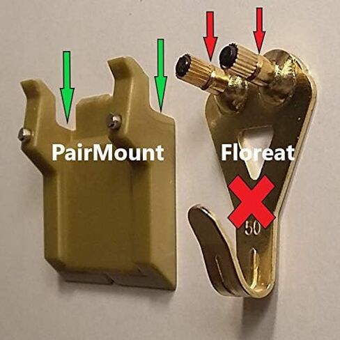 PairMount 45 lb. Picture Hanger (12 Pack), Patented Heavy-Duty-Dual-Hooks, 2-In-1 Picture Hanger Hangs Picture Stable/Level with One Hanger, Easy Installation & Instant Picture Hanging, 24 S. S. Nails in Saudi Arabia