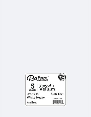Vellum 8.5x11 40lb White Heavy 5pc in Saudi Arabia