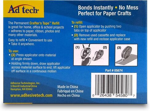 AdTech 05674 Permanent Crafter's Tape Refills, Pack of 8, Clear in Kuwait