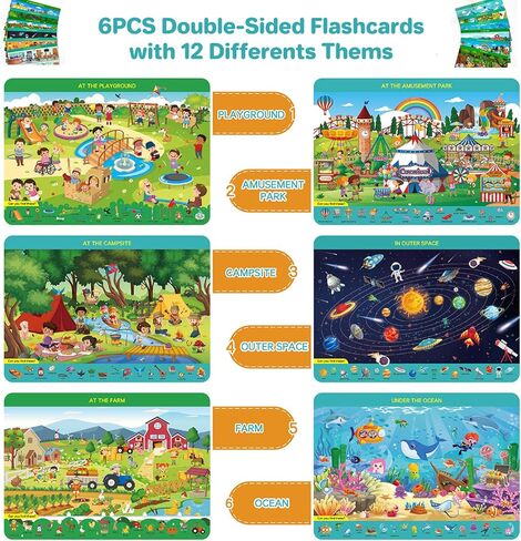 Pajojoqa ابحث وابحث عن كتب للأطفال 4-6 2-4 6-8، كتاب مشغول قابل لإعادة الاستخدام للأطفال الصغار، ابحث عن الصور المخفية، بطاقات تحدد الاختلافات، كتاب اللوحة، كتاب ملصقات جيلي مع جائزة ملصقات ممحاة القلم in Kuwait