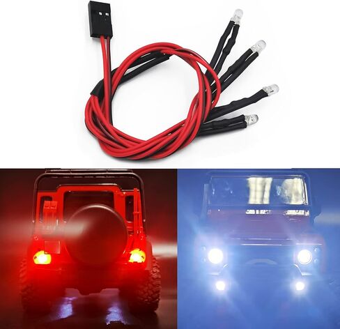 ARFIOWWY 1 Set الجبهة والخلفية الأضواء ضوء مجموعة LED المصباح الخلفي ل 1/18 TRX TRX4-M RC قطع غيار السيارات in Kuwait